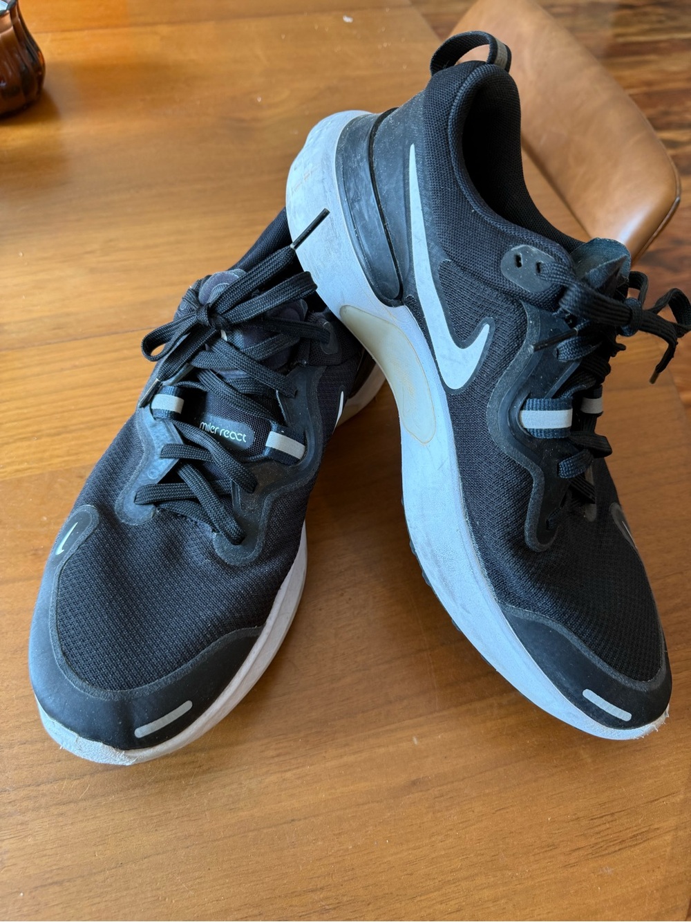 Nike Men’s Black and White React Running Sneakers